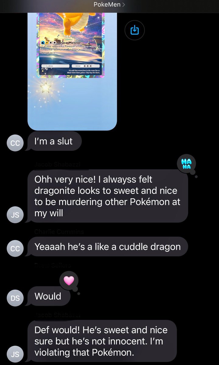ShitItextKyle's tweet photo. Told my new co-worker I play the Pokémon trading card game on my phone sometimes and he added me to his gc for it… https://t.co/WXzykoV3b4