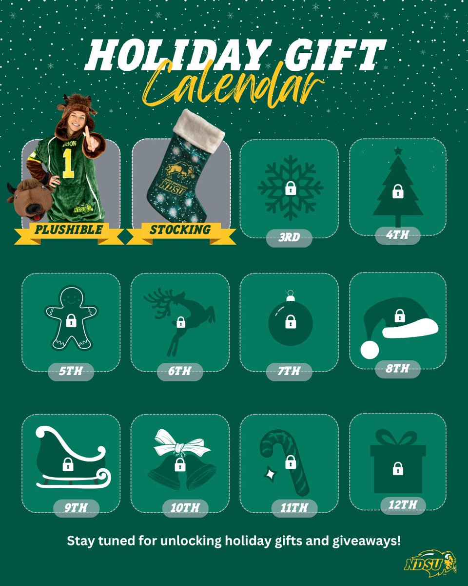 🎁🔓The stockings were hung
by the chimney with care,
In hopes that Thundar Claus soon would be there...

ndsubookstore.com/NDSU-Christmas…

WIN a $25 NDSU Bookstore gift card‼️
✔️Like &amp; Share
✔️Follow <a href="/ndsubookstore/">NDSU Bookstore 💻📚👩🏽‍🎓🤘</a> &amp; <a href="/NDSUlicensing/">NDSU OFFICIAL GEAR</a>