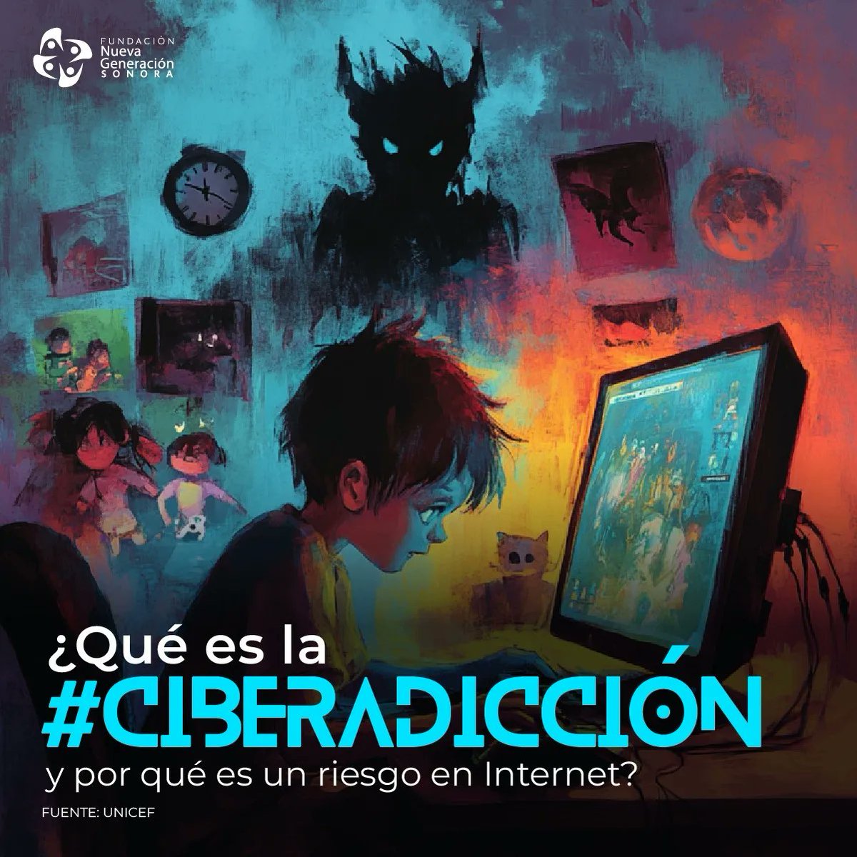 FNGSonora's tweet photo. 💻 Ciberadicción: Pasar mucho tiempo frente a las pantallas  puede afectar tu cuerpo, mente y relaciones. La tecnología es increíble, pero recuerda: tú decides cómo usarla, no ella a ti 🌐📱💻

¡Encuentra el balance y disfruta de ambos mundos! https://t.co/Lu8Qn87iV4