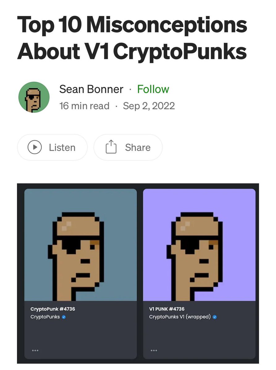 TOP 10 MISCONCEPTIONS ABOUT V1 CRYPTOPUNKS

A must read:
seanbonner.com/2022/09/02/top…