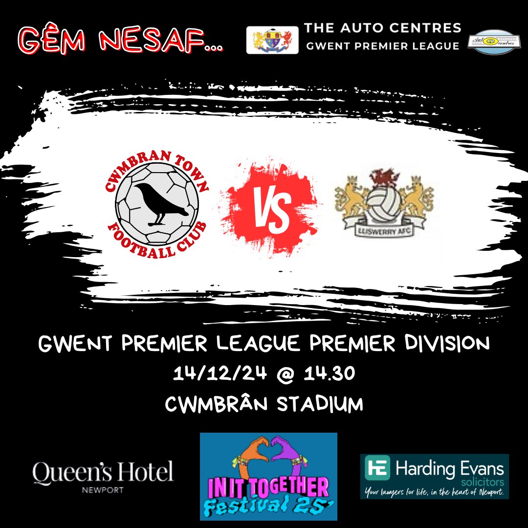 Cwmbrรขn Town AFC (@cwmbrantown) on Twitter photo A huge fortnight coming up as we and fellow title-chasers <a href="/LliswerryFC/">Lliswerry FC</a> play each other on consecutive weekends
Should be a great atmosphere at each game, and some excellent attacking football on show as the teams have scored over 170 GPL goals so far ๐ฅ
Come on you #Crows ๐ฆโโฌ A huge fortnight coming up as we and fellow title-chasers <a href="/LliswerryFC/">Lliswerry FC</a> play each other on consecutive weekends
Should be a great atmosphere at each game, and some excellent attacking football on show as the teams have scored over 170 GPL goals so far ๐ฅ
Come on you #Crows ๐ฆโโฌ