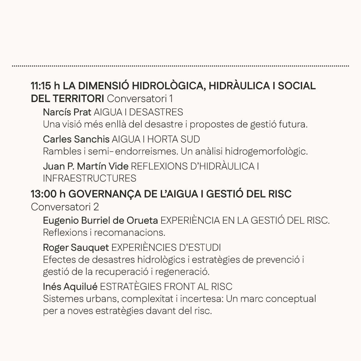 etsaUPV's tweet photo. 13 dic | Sala de Projeccions ETSA-UPV | 9:00-19:30
APRENDRE PER PREVINDRE - RECUPERAR PER A REGENERAR
Jornades per a la producció de coneixement i reﬂexió sobre les causes i efectes de l’impacte de la Dana i a la reconstrucció i regeneració ecosocial de les comarques afectades. https://t.co/jTdQH9YRbM