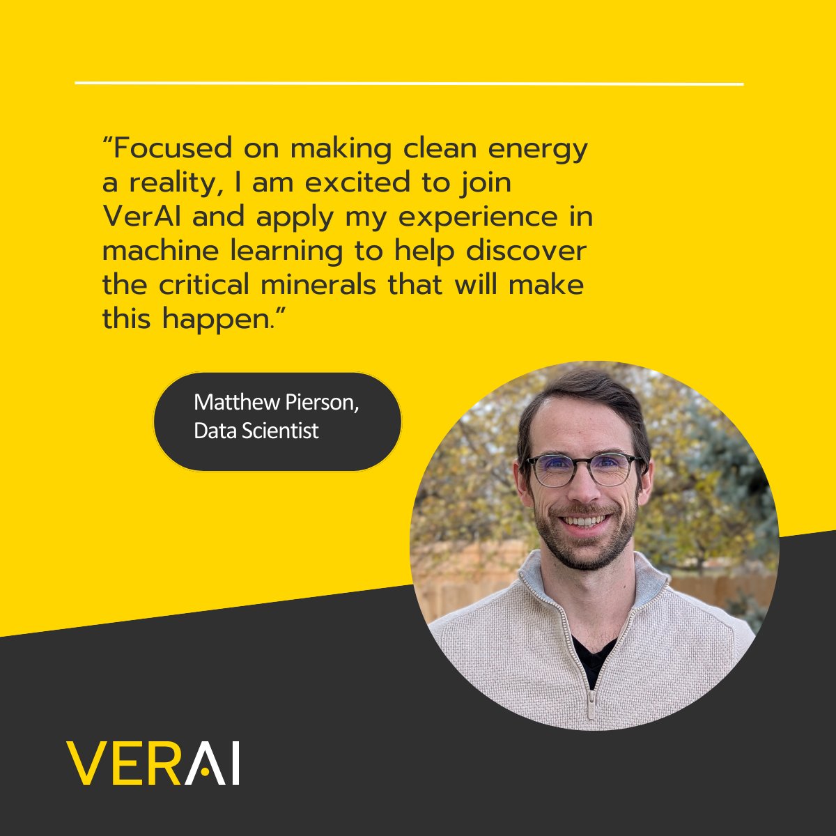 verai_discover's tweet photo. Welcome Matthew! His passion for applying machine learning to real-world problems brings a unique perspective to our Data Science team. At VerAI, he'll collaborate to advance our AI-powered mineral discovery platform and improve our ability to predict concealed mineral deposits. https://t.co/oQhiIT9wn7