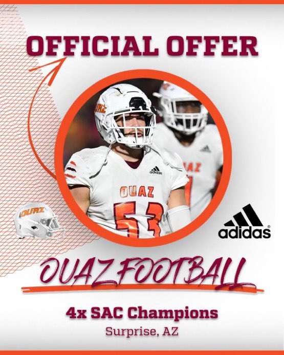 Donovan Delong (@donovandelong1) on Twitter photo After a great conversation with <a href="/coach_sallen/">Sergio Allen</a> I am extremely grateful to receive an offer to play football at <a href="/OUAZFootball/">OUAZ Football</a>
<a href="/CoachEarly_MHS/">Lamar Early</a>
<a href="/Jonnymalo/">Jon castellanos</a>
<a href="/B_Dbl_P/">Bradley Paulson</a>
<a href="/Coach__Jordan/">JORDAN 🤷🏼♂️</a>
<a href="/KyleMorgan_XOS/">Kyle Morgan CATAPULT Southwest Regional Scout</a> After a great conversation with <a href="/coach_sallen/">Sergio Allen</a> I am extremely grateful to receive an offer to play football at <a href="/OUAZFootball/">OUAZ Football</a>
<a href="/CoachEarly_MHS/">Lamar Early</a>
<a href="/Jonnymalo/">Jon castellanos</a>
<a href="/B_Dbl_P/">Bradley Paulson</a>
<a href="/Coach__Jordan/">JORDAN 🤷🏼♂️</a>
<a href="/KyleMorgan_XOS/">Kyle Morgan CATAPULT Southwest Regional Scout</a>