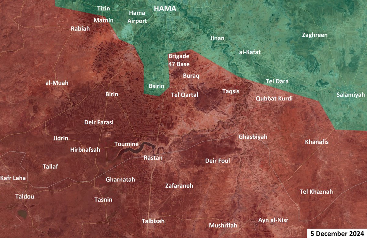 archicivilians's tweet photo. Syrian Opposition controls Bsirin town south of Hama - 7 km from Rastan city in North of Homs. https://t.co/f8Td9BY0nw