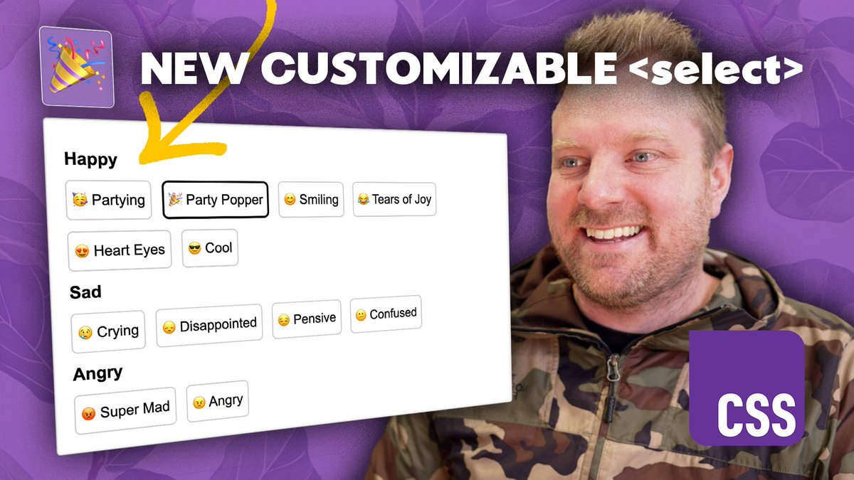 wesbos's tweet image. One of the biggest problems with UI development is about to be solved! 

Customizable &amp;lt;select&amp;gt; brings allows us to create totally custom dropdowns with HTML and CSS.

4.5 min video explainer + demo → youtube.com/watch?v=MA9WAH…