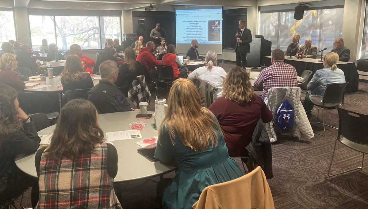 Secondary and elementary principals hosted a legislative session. Thanks to representatives Brad Pollitt and Roger Reedy for attending. Thanks to Dr. Best for providing the welcome. #ucmoedlead #UCMTeachRed