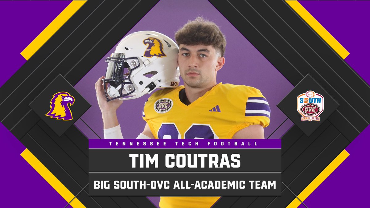 Coutras named to Big South-OVC All-Academic Team | READ: tennesseetech.prestosports.com/sports/fball/2… #AimHigh #WingsUp