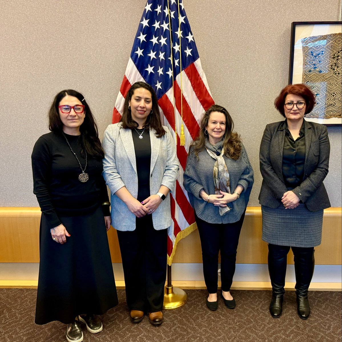 SyriaWPM's tweet photo. A delegation from the #SWPM met with @USAmbHRC in Geneva. The delegation discussed recent developments in #Syria and stressed the need to push for a comprehensive political process, protect all civilians, and ensure safe and voluntary return for refugees.
@usmissiongeneva https://t.co/gmyCdqIGBx