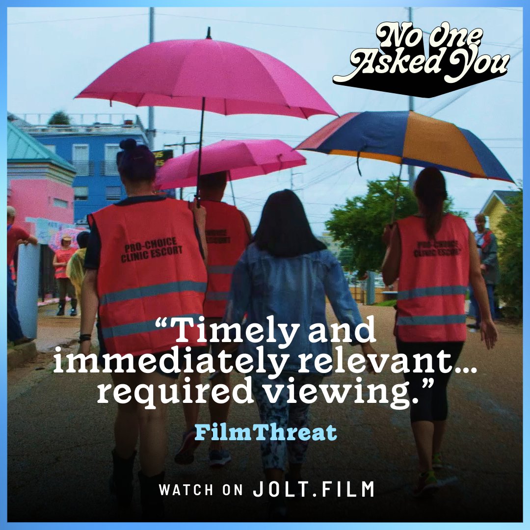 .<a href="/filmthreat/">Film Threat</a> says NO ONE ASKED YOU is "required viewing."

Ruth Leitman's funny, feminist, award-winning documentary (not to mention timely as all get-out)  is available now on <a href="/Joltfilm/">Jolt.film</a>.

on.jolt.film/4eXrlfH <a href="/NoOneAskedUDoc/">NO ONE ASKED YOU</a>