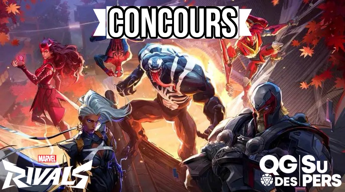 🎮CONCOURS🎁

À l’occasion de la sortie de ‘Marvel Rivals’, je vous fait gagner le Battle pass de cette saison sur la plateforme de VOTRE CHOIX.

Pour participer: 

• Follow <a href="/LeQGdesSupers/">Le QG des Supers</a> 
• Republie ce post
• Écrit en commentaire le personnage que tu va main?

🍀TAS le 14/12