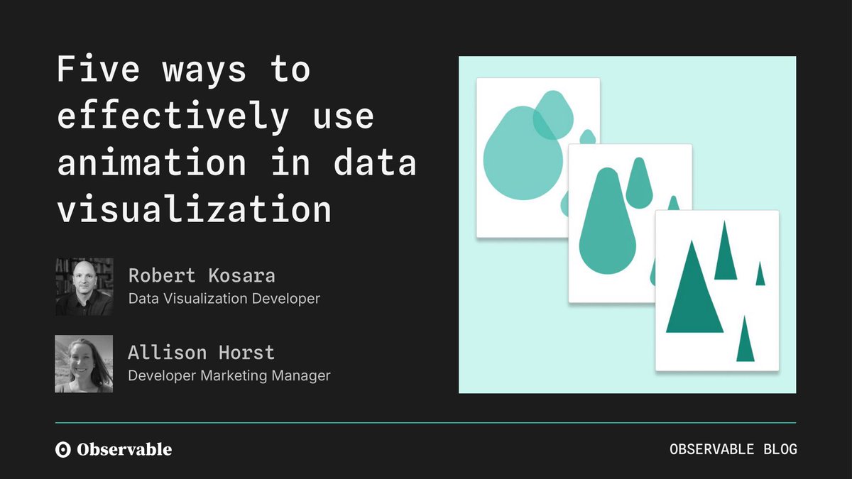 Animation can be a gimmicky distraction in data visualization. But when used with care, animation can improve user experiences and help viewers track patterns across charts and metrics. We share five ways you can use animation for more effective data viz: buff.ly/3ZDT3tp