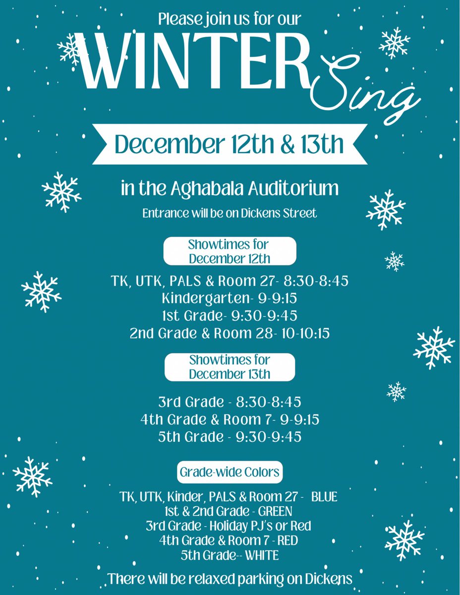 Our Winter Sing is next week! We can’t wait to see you all in the audience!
@laschoolsnorth @lausdfamilies @lausdschools @lausdsup @lausd_pupilservices <a href="/ScottAtLAUSD/">Scott M. Schmerelson</a> @lausdarts