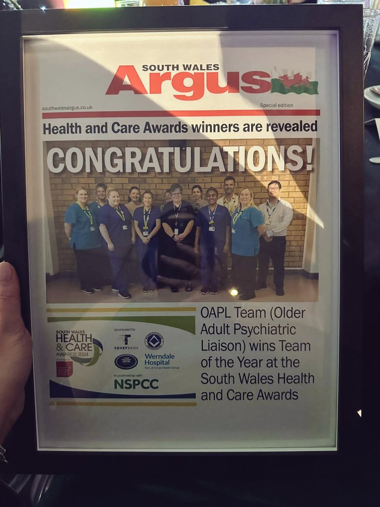 Diane Powles (@dianepowles) on Twitter photo Many congratulations to the Aneurin Bevan UHB OPAL team for winning the South Wales Health and Care Awards!!!! <a href="/ABUHB_OD/">ABUHB_OD</a>
Proud mum moment for me as my daughter is part of this brilliant team, very proud of you Bethan
<a href="/PowlesBethan/">Bethan Powles</a> <a href="/n_gillknight/">Gillian knight</a> <a href="/CnoCymru/">CNOCymru</a> <a href="/JonesLindaj12/">linda jones</a> <a href="/RCNWales/">Royal College of Nursing Wales</a> Many congratulations to the Aneurin Bevan UHB OPAL team for winning the South Wales Health and Care Awards!!!! <a href="/ABUHB_OD/">ABUHB_OD</a>
Proud mum moment for me as my daughter is part of this brilliant team, very proud of you Bethan
<a href="/PowlesBethan/">Bethan Powles</a> <a href="/n_gillknight/">Gillian knight</a> <a href="/CnoCymru/">CNOCymru</a> <a href="/JonesLindaj12/">linda jones</a> <a href="/RCNWales/">Royal College of Nursing Wales</a>