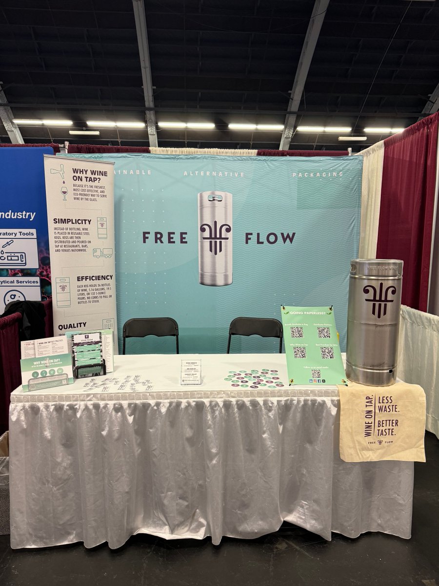 FreeFlowWines's tweet image. Are you going to the WIN Expo? Come say hi to our team at booth #227 and learn more about wine on tap!

#WINexpo #drinksustainability #zerowaste #wineontap