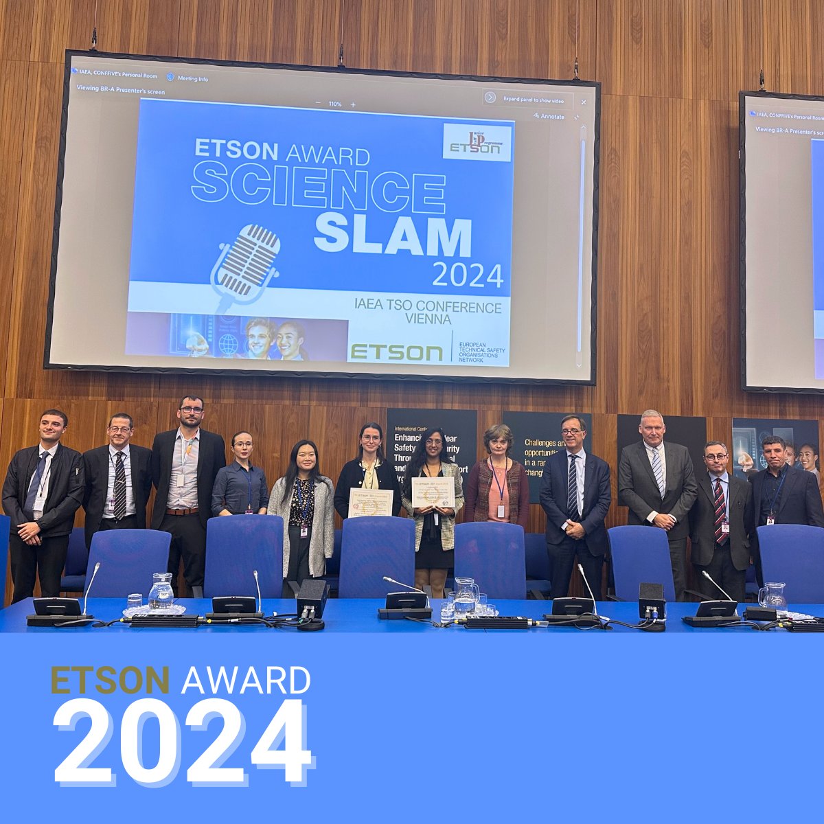 IRSNFrance's tweet photo. 🌐[#ETSONAwards 2024] 🏆 The #IRSN team wins 1st place at the #ETSON #ScienceSlam! 🎉Congrats to Louise Darricau &amp; her team for their study on radioactive contaminants at the micro/nano scale 🔬#NuclearSafety #RadiationProtection #Research #Geochemistry #Physics #TSO2024 ✨👏 https://t.co/6h3cGPJTJW