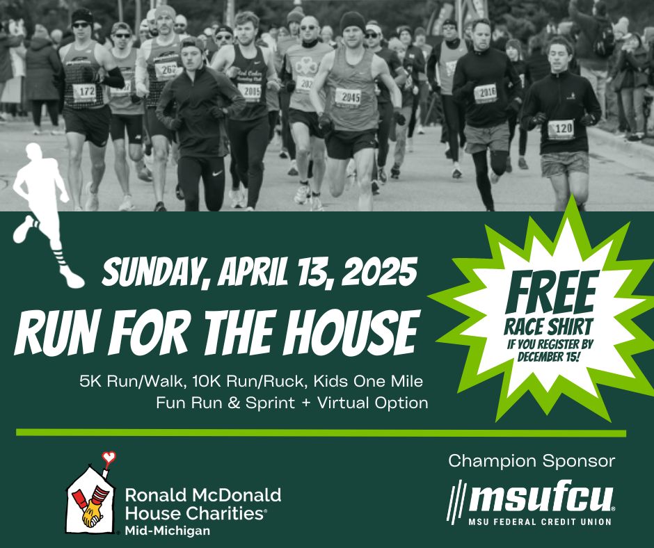 Together, with our Champion Sponsor and host, <a href="/msufcu/">MSU Federal CU</a> , we are offering a 5K Run/Walk, a 10K Run/Ruck, a Kids 1-Mile Fun Run &amp; Sprint + a virtual option. If you register by Dec. 15, your race shirt is FREE! runsignup.com/.../EastLansin…
#MSUFCU #michiganruns #run #5k #10k #ruck