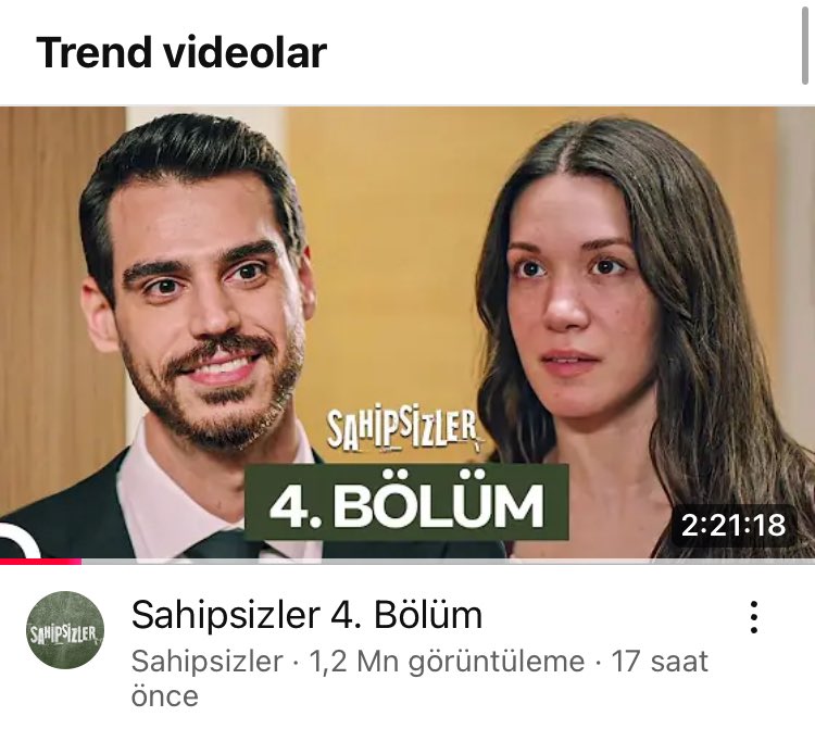 dizievrenii's tweet image. #Sahipsizler dizisinin dün akşam ekrana gelen 4. bölümü YouTube’da 1 milyon izlenme sayısına ulaşarak trend videolar listesinde 2. sıraya yükseldi. 

#AzFer 💥