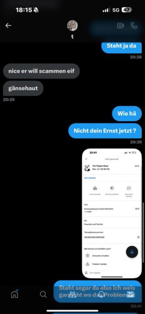 tqxmy's tweet photo. @xTjmmy #arbeitslos bist du so broke das du Leute fürn fuffi scammst?  😭 https://t.co/EmsPoclmdN