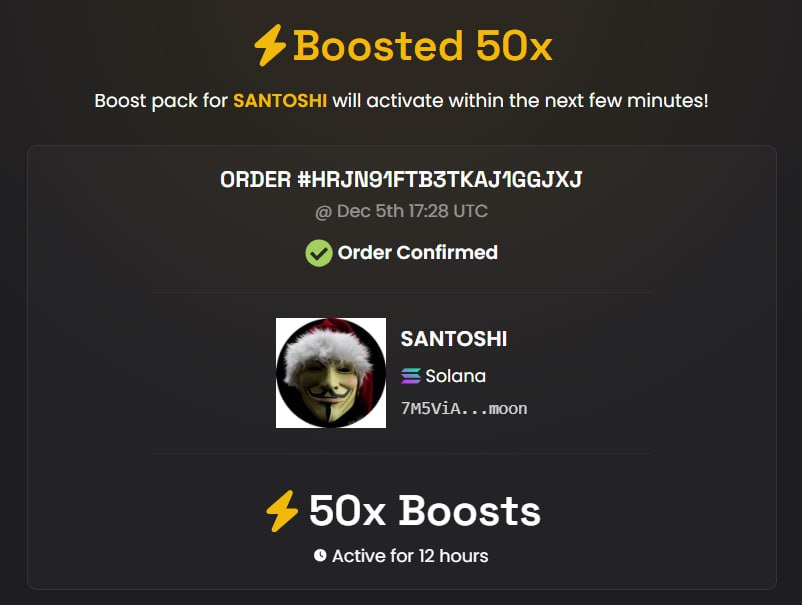 santoshi_sol_'s tweet photo. Boost Paid!

https://t.co/VJKgCXDcJE https://t.co/fwa2yfx1UG