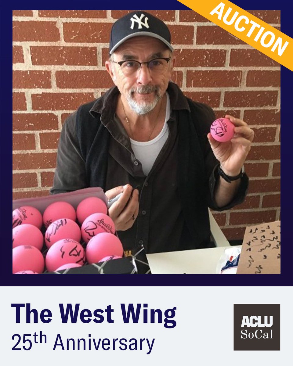 Mary McCormack (@marycmccormack) on Twitter photo The West Wing’s 25th anniversary is being celebrated in <a href="/ACLU_SoCal/">ACLU SoCal</a> auction w/ 20+ items/experience with the cast and creators of TWW. All proceeds support their vital work to protect civil rights and liberties.
Click link: charitybuzz.com/theme/WestWing… The West Wing’s 25th anniversary is being celebrated in <a href="/ACLU_SoCal/">ACLU SoCal</a> auction w/ 20+ items/experience with the cast and creators of TWW. All proceeds support their vital work to protect civil rights and liberties.
Click link: charitybuzz.com/theme/WestWing…