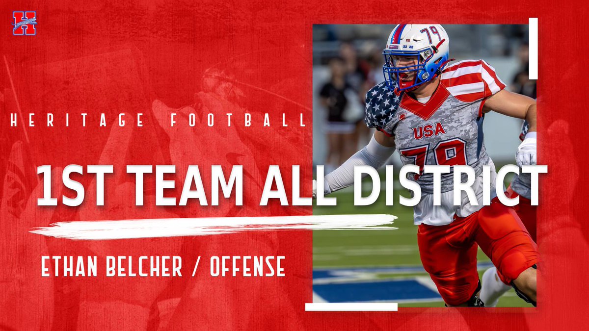 Congratulations to 1st Team All-District 6-5A DII Offensive Lineman Ethan Belcher! 

Helped produce: 
201.8 Passing Yards / Game
211 Rushing Yards / Game
39 Points / Game

#FIGHT #MOB #GD2BAJ