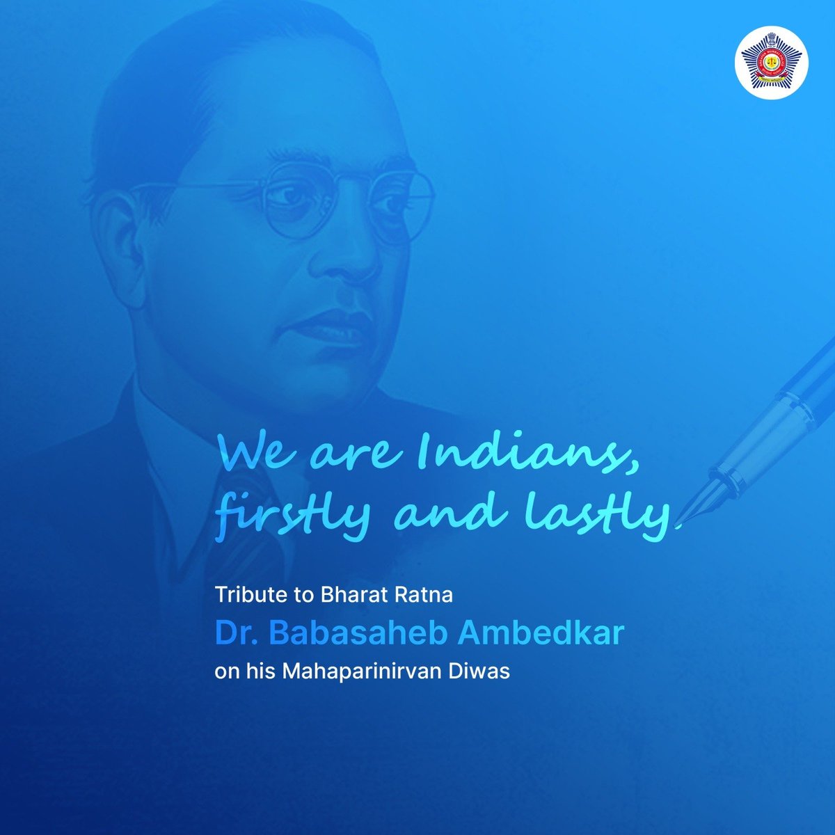 CPMumbaiPolice's tweet photo. Honoring the legacy of Bharat Ratna Dr. Babasaheb Ambedkar on Mahaparinirvan Diwas, a visionary who united us in the spirit of equality and justice.

#MahaparinirvanDiwas https://t.co/naRU89EdcS