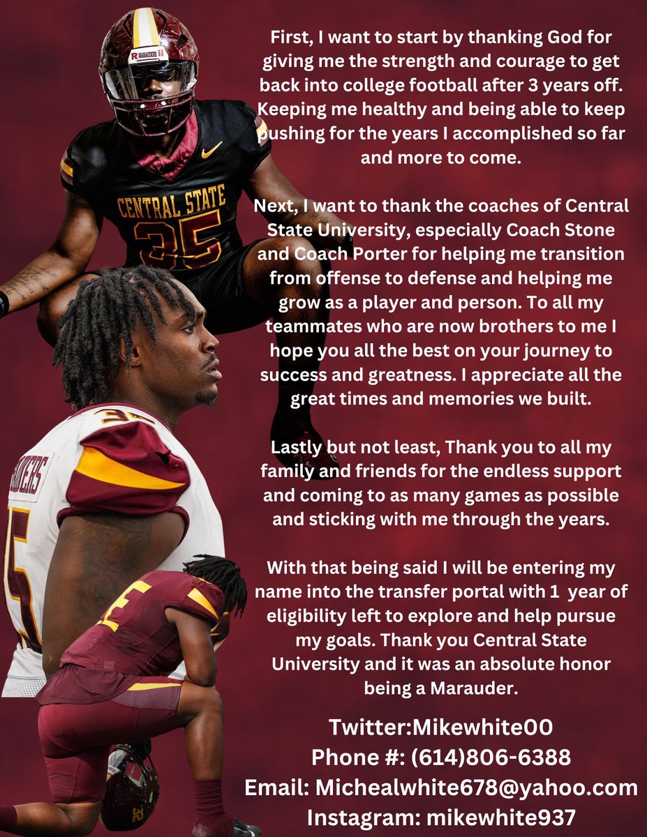 MikeWhite00's tweet image. Still Looking for a place to call home, 2x All-Conference player, Just started playing DE in 2022 and still got room to develop.