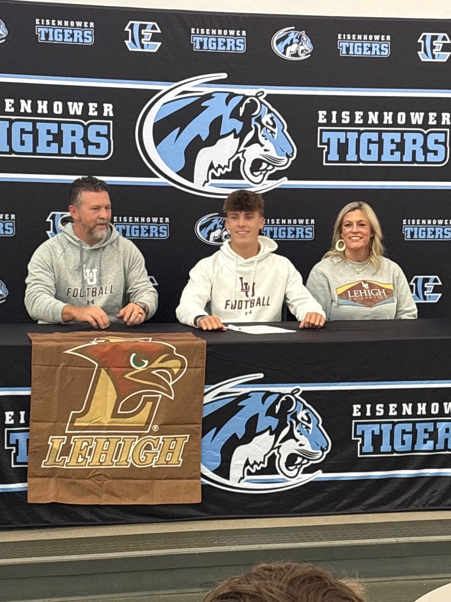 VypeKS's tweet photo. The final stop on the Service Body Shop Dotted Line Tour was at Eisenhower! Congratulations to Derek Morgan on signing with Lehigh and Carter Pabst on signing with South Dakota State! https://t.co/jSB969Lyn0