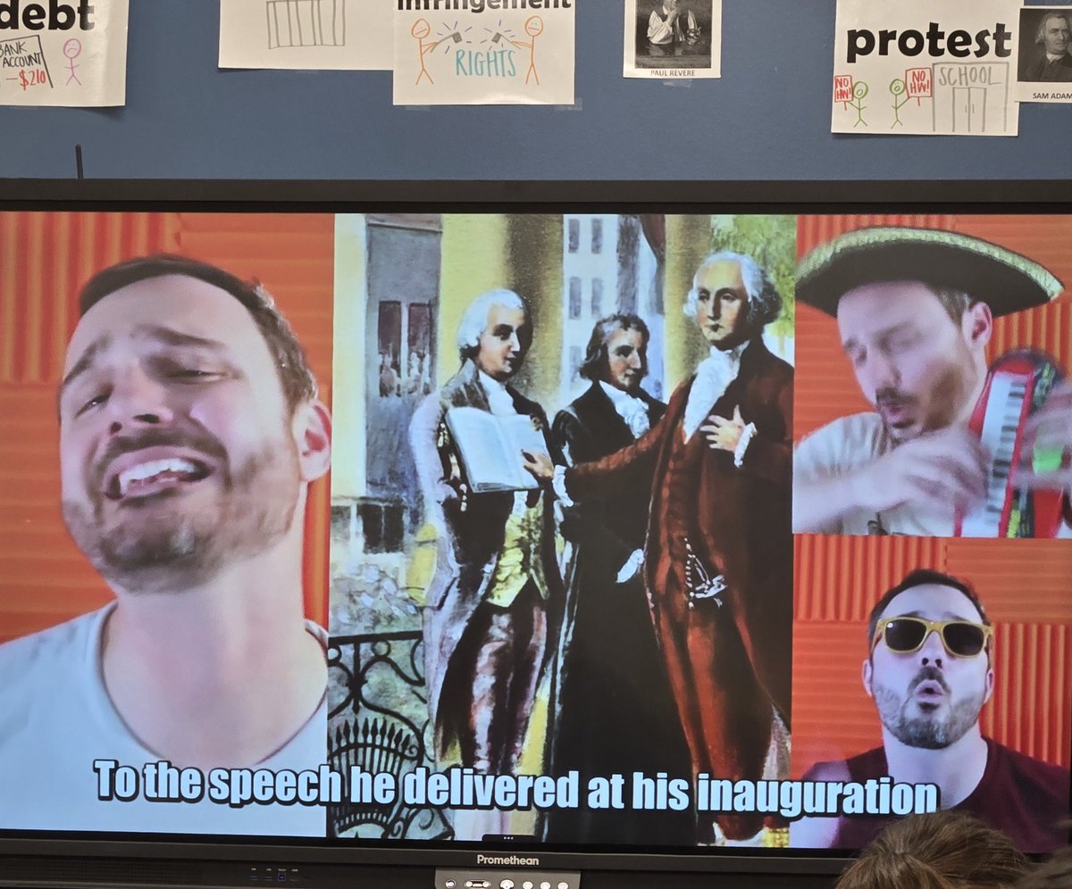 MrsLeeHistory's tweet image. Thank you Mr. Betts for always giving us a song to review the big ideas in American History! 🇺🇸❤️🤍💙 #middleschool #socialstudies #historyclass