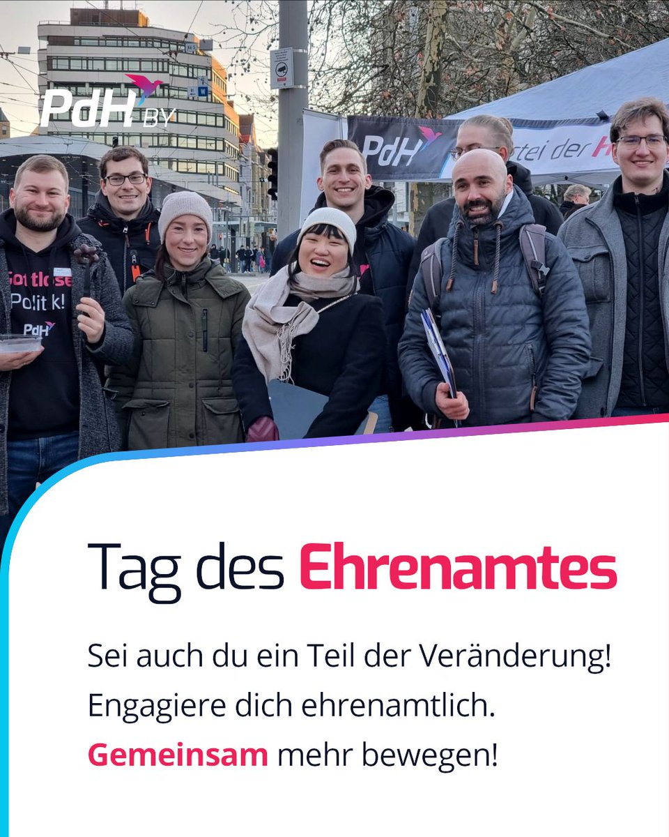 Tag des Ehrenamts – Gemeinsam mehr bewegen! 🙌

Ehrenamt ist der Motor, der vieles möglich macht – besonders in der Parteiarbeit, wo Engagement oft der Schlüssel zu echter Veränderung ist. 💪

#Ehrenamt #Politik #Unterstützung #Mitmachen

🧵