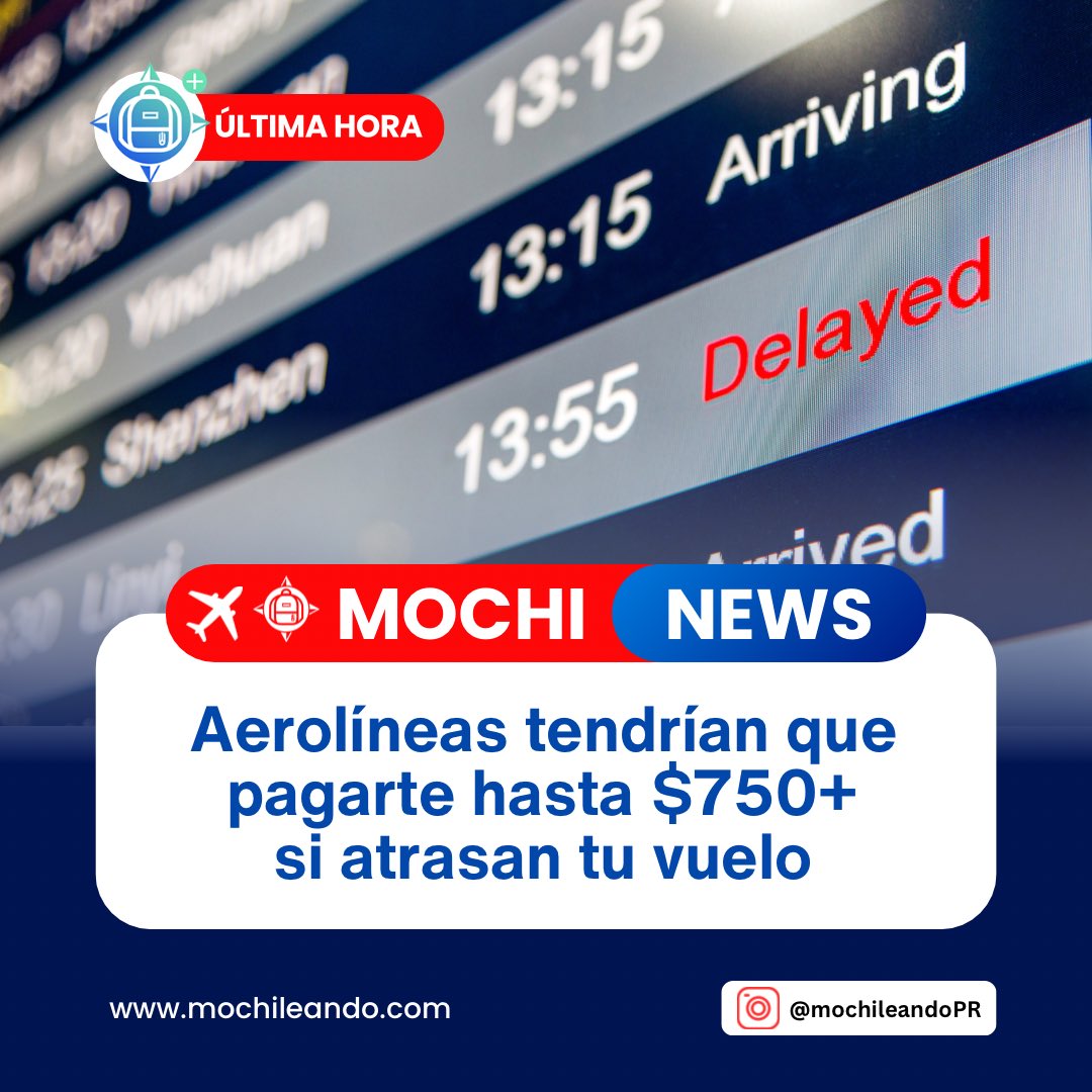 Aerolíneas tendrían que pagarte por atrasos ✈️

El Departamento de Transportación propuso hoy que las aerolíneas compensen a pasajeros por retrasos atribuibles a ellas: 

💸 $200-$300 (3-6 hrs)
💸 $375-$525 (6-9 hrs)
 💸 $750+ (9+ hrs)

De aprobarse, sería un gran triunfo para