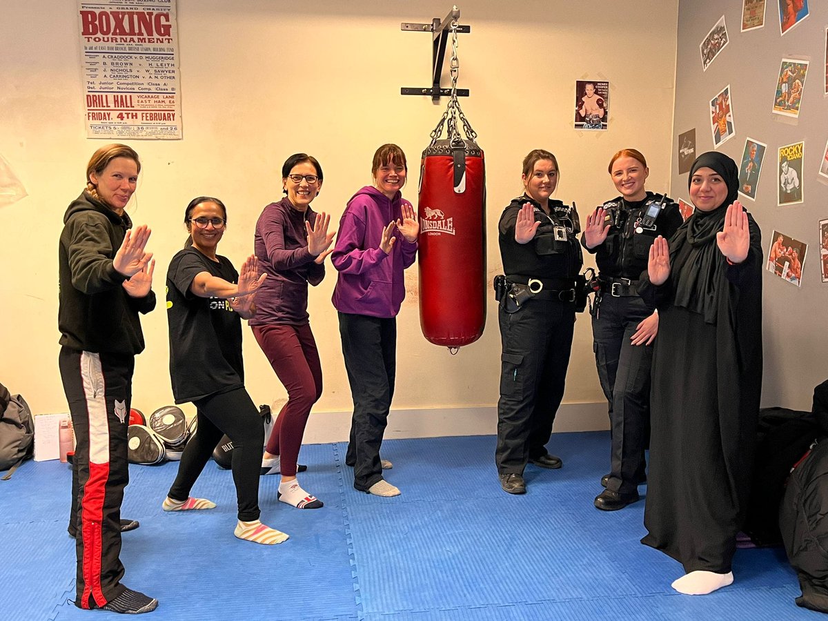 Police attended a female boxing class in Redhill to give advice on how to keep themselves safe while out exercising. 
Alarms were handed out and the females were shown how to set up the emergency contacts on their phones.