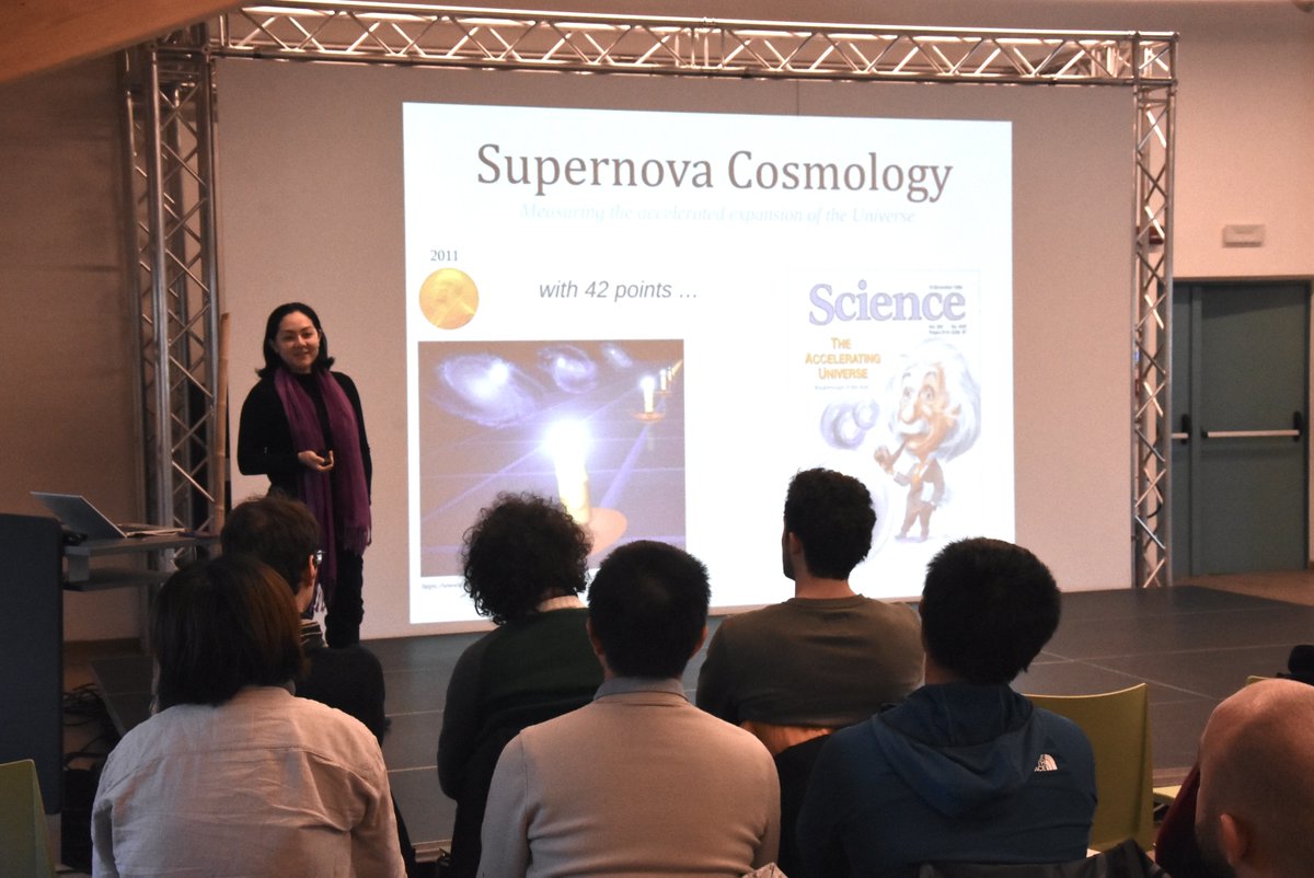 ❄️Emille Ishida presenting applications of machine learning to supernovas in cosmology at #WSCtonale! @emilleishida #Astrophysics #cosmology