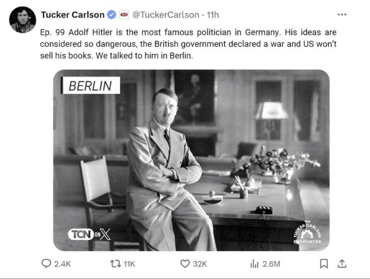 JoshEakle's tweet photo. If Tucker Carlson was alive in 1939. https://t.co/lILNfpmvv7