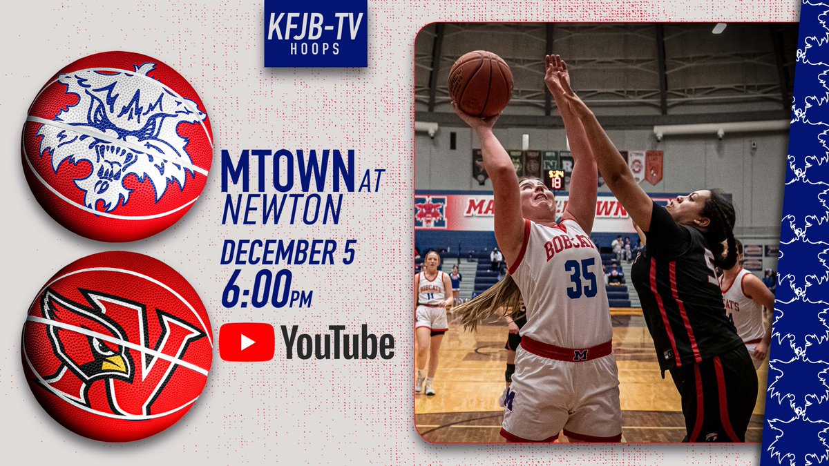 🏀 Rivalry night on KFJB-TV!

🆚 <a href="/NewtonGirlsBB/">Newton Girls Basketball</a> &amp; <a href="/NewtonCardsBB/">Newton Boys Basketball</a> 
⏰ Double-Header coverage starts at 6:00 pm.
🎙️ <a href="/TVBrandonLewis/">Brandon Lewis</a> 
📺 YouTube.com/@KFJBTV