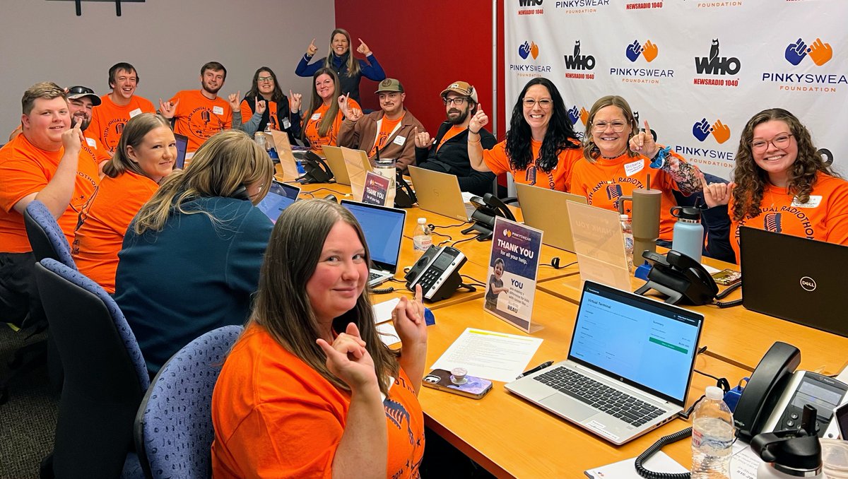 DSC is in the studio right now at the Pinky Swear Foundation WHO Radio Radio Radiothon! From 10am to 1pm, our team will be answering the phones to take your donations. Call (515) 985-7555 to support kids with cancer and their families / donate online here: pinkyswear.org/radiothon