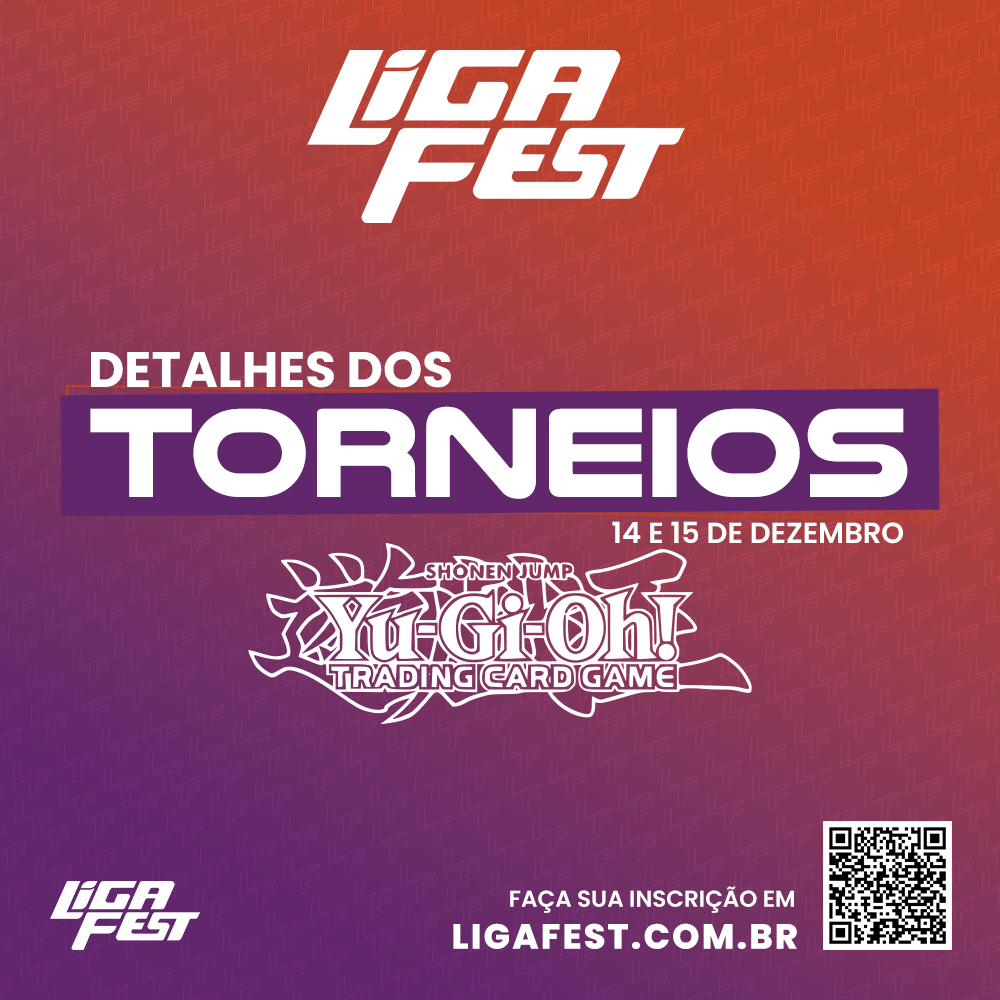 ligayugioh's tweet photo. Uma das grandes atrações da LigaFest é oferecer a oportunidade de vocês explorarem seu lado competitivo 💪🏿

Os torneios são livres para todos os jogadores, mas as vagas são limitadas! Corra e faça sua inscrição no site https://t.co/n09j7nxAFs

#YuGiOhTCG #YuGiOh #DuelLinks https://t.co/qUHP0LWnEd