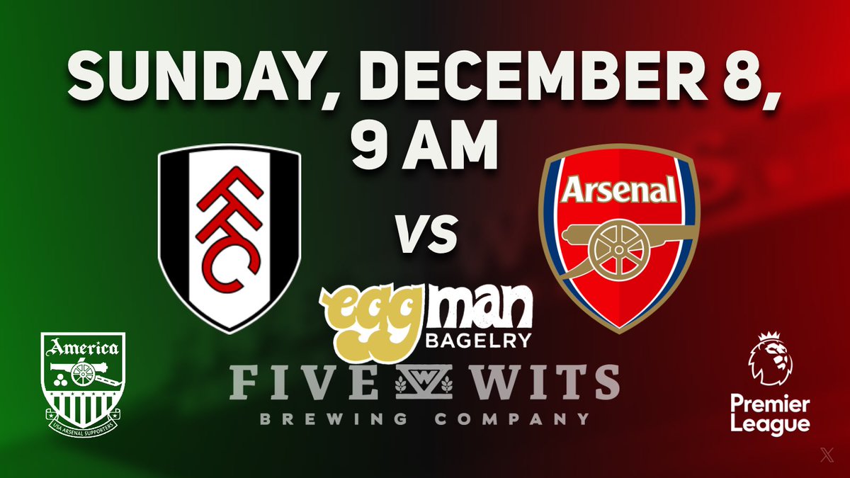 We have an early morning matchup against some familiar faces as Arsenal go to Craven Cottage on Sunday December 8 at 9 AM.

#coyg
#chattanooga
#chattanoogatn 
#chattanooga_fun 
#chattanoogatennessee