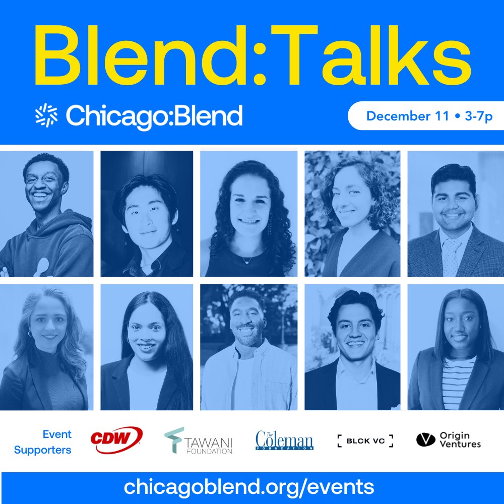 Want to meet the next generation of #VC investors? Join <a href="/ChicagoBlend/">Chicago Blend</a> on December 11 for Blend:Talks where graduates take the stage to share bold, thought-provoking insights on the latest trends impacting #VentureCapital. REGISTER lu.ma/3u56spqq