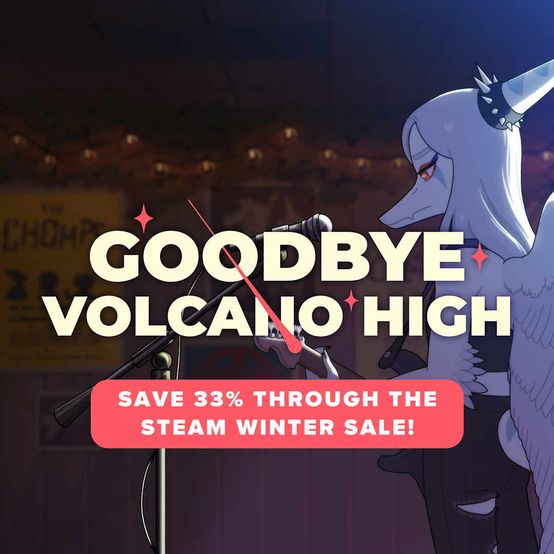 KOOPMode's tweet photo. Save 33% on Goodbye Volcano High with the Steam Winter Sale, now through January 2nd! ❄️🦖☃️

https://t.co/uLl9KY8HIq https://t.co/XWwox9GPM5