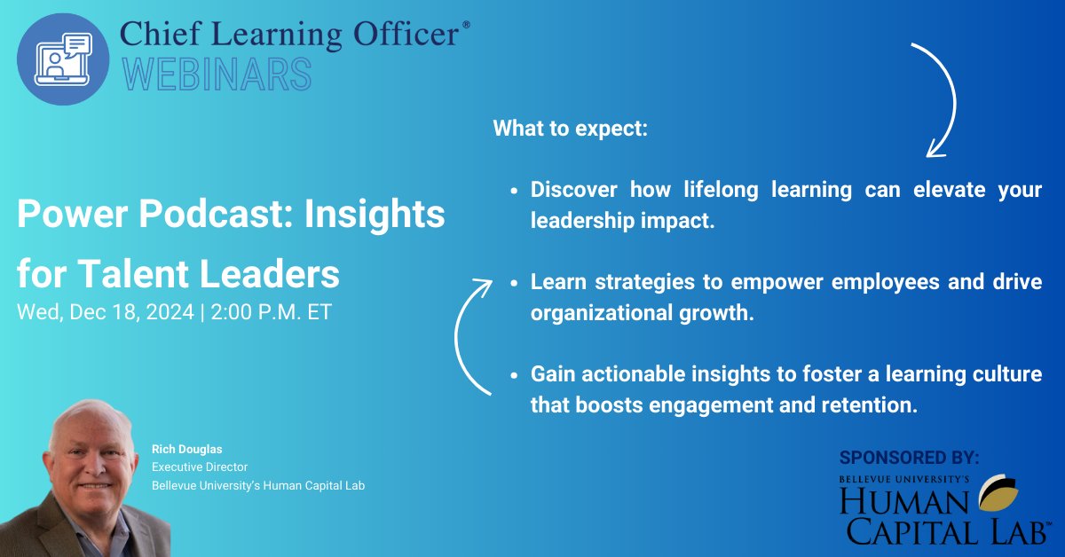 🎙️ Power Podcast: Insights for Talent Leaders 🎙️

Discover how learning drives impact! Hosted by Rich Douglas, this podcast features insights from top leaders in business and education.

🎧 Tune in: hubs.ly/Q02-fRV70

#TalentLeaders #Leadership