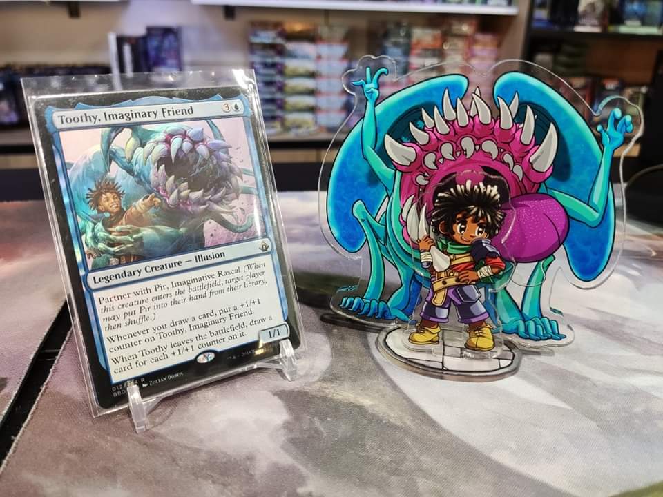 eloneth's tweet photo. Drew and made standees of my favorite human + animal companion duos from MTG! https://t.co/rt9jIHooSR