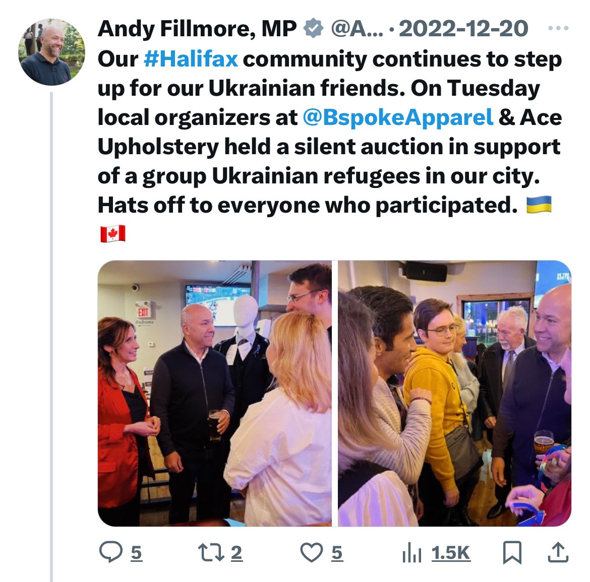 WineStrictly's tweet photo. @SunilSarwal He supports his friends not paying employees &amp; taking Gov’t work subsidies. 
Last year around this time, his friend Taura Lee hadn’t paid some of her employees up to 6 weeks, 1 wk before Christmas yet she went on vacation .
Fillmore was at a fundraiser for her Ukrainian workers. https://t.co/nOrebWStHh