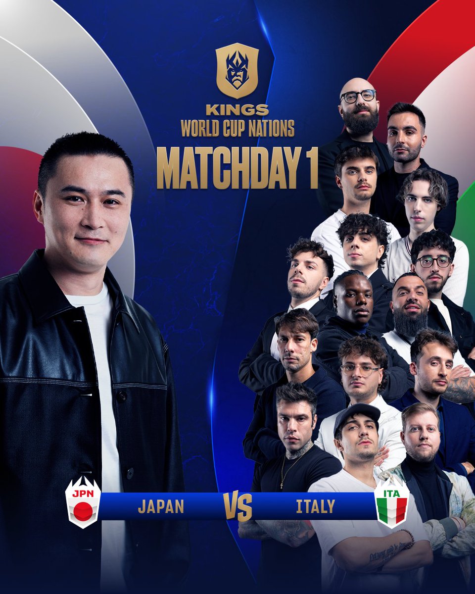 KingsLeague's tweet photo. 🇯🇵 JAPÓN vs ITALIA 🇮🇹

#KingsWorldCupNations https://t.co/EFabYxBgwF