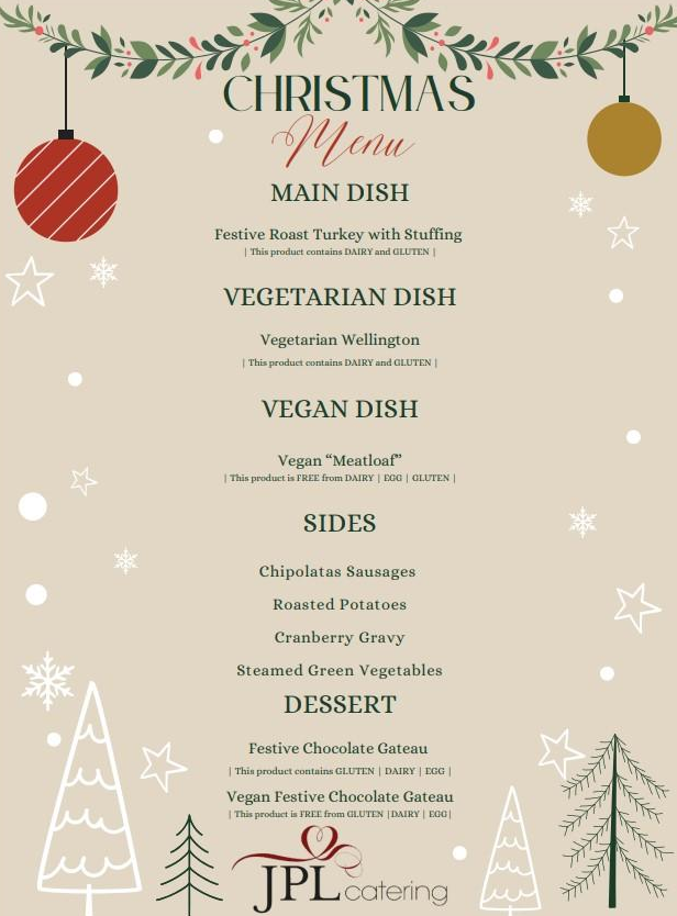 We are excited for our festive menu! <a href="/JPLCatering/">JPL Catering Ltd</a>