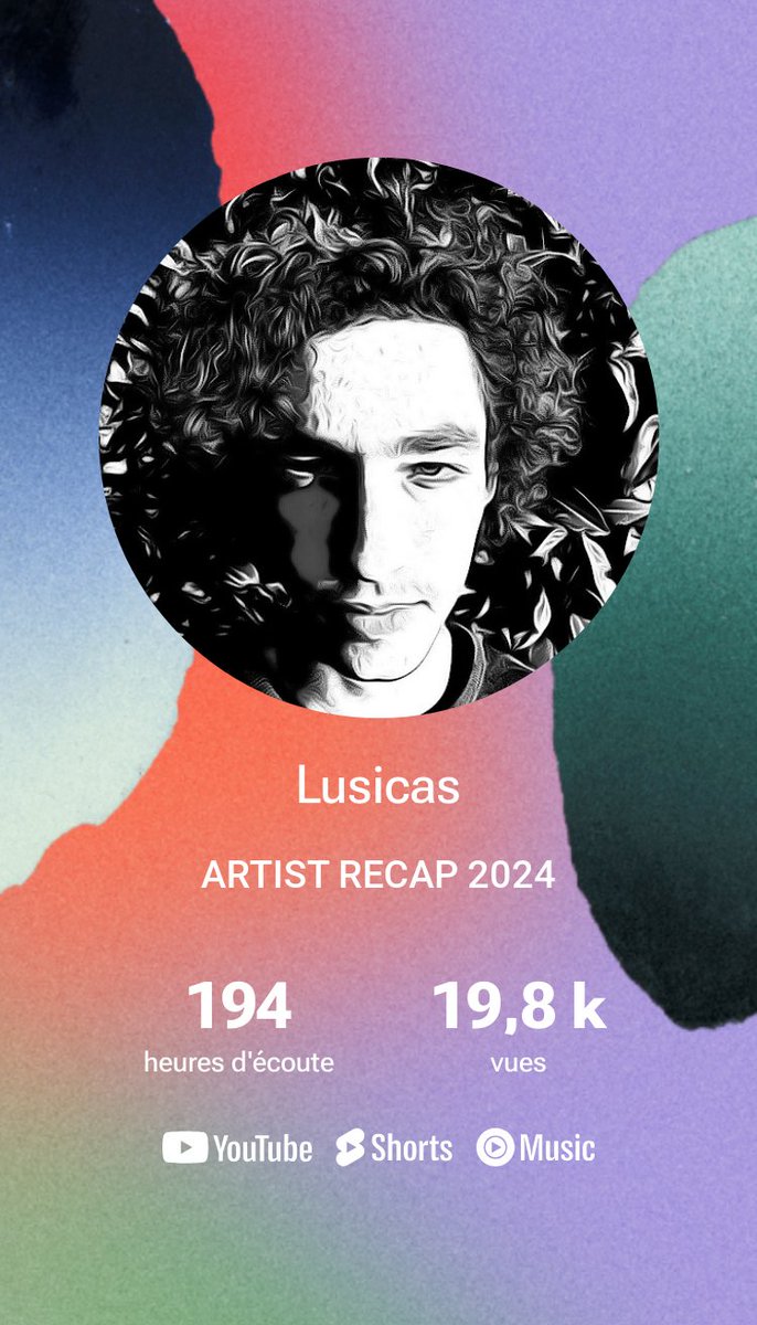 lusicasartist's tweet photo. Vous avez fait exploser les chiffres cette année sur @YouTube, @youtubemusic et YouTube Shorts !

Merci infiniment ❤️

#artistrecap2024 #artistrecap #youtube #youtubemusic #youtubeshorts https://t.co/qhAordE0e3