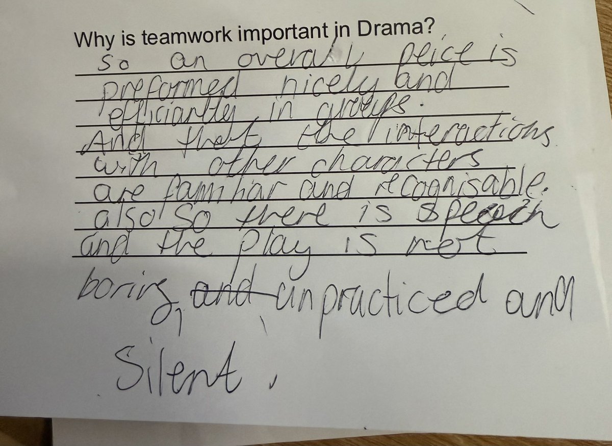 One of the best answers to a Do Now I’ve ever had today, year 7 wonderfullness! (That’s a word.)