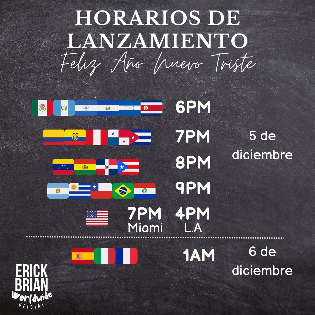 erickbrianwwarg's tweet photo. ATENCIÓN‼️🚨

21HS ESTRENO EN ARGENTINA🇦🇷 DE #FelizAñoNuevoTriste @ErickBrianColon 💙 https://t.co/EpO2SOEZQ0