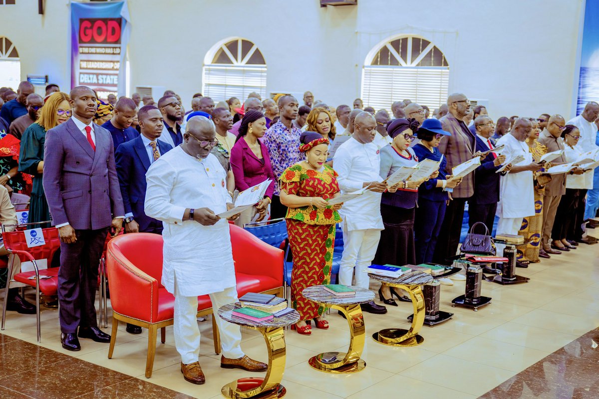 RtHonSheriff's tweet photo. As a tradition of our government to celebrate the season, I attended the Festival of Nine Lessons and Carols/End of Year Special Thanksgiving at Government House Chapel, Asaba, earlier today, where I read the 1st Lesson: Gen 22: 25-17 (God's Promise to Abraham).

The ceremony provided an opportunity to celebrate God's faithfulness and appreciate the synergy among the different arms of government, as well as the unity and progress made thus far, while assuring Deltans of more development.